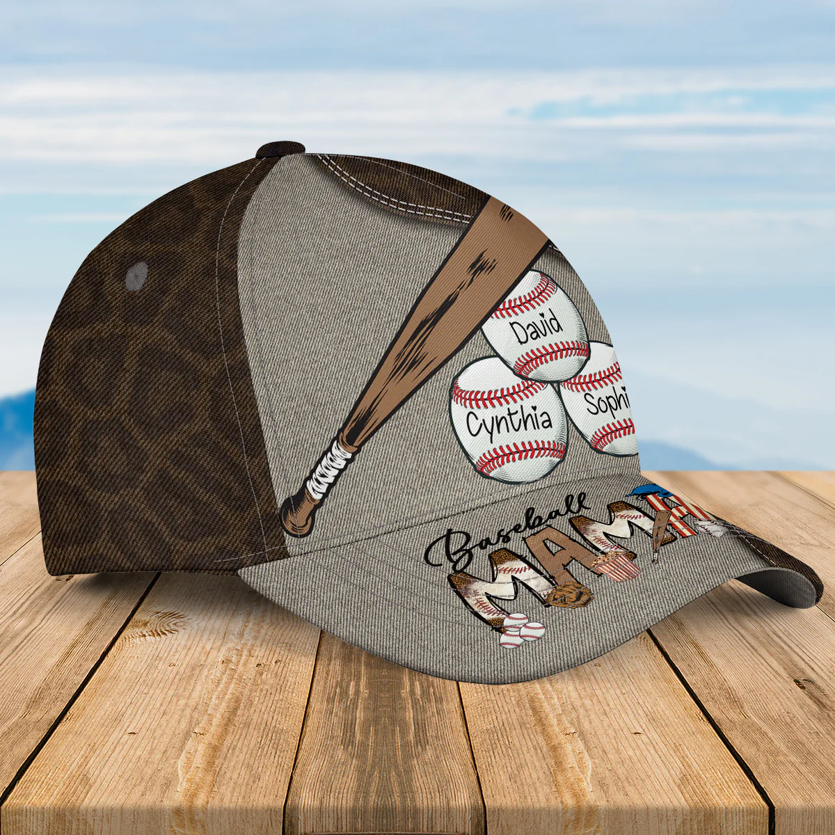 My Favorite Baseball Players Call Me Mom - Personalized Custom Classic Cap - Image 4