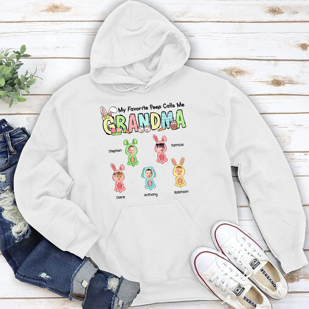 My Favorite Peeps Call Me Grandma - Personalized Custom Hoodie - Image 2