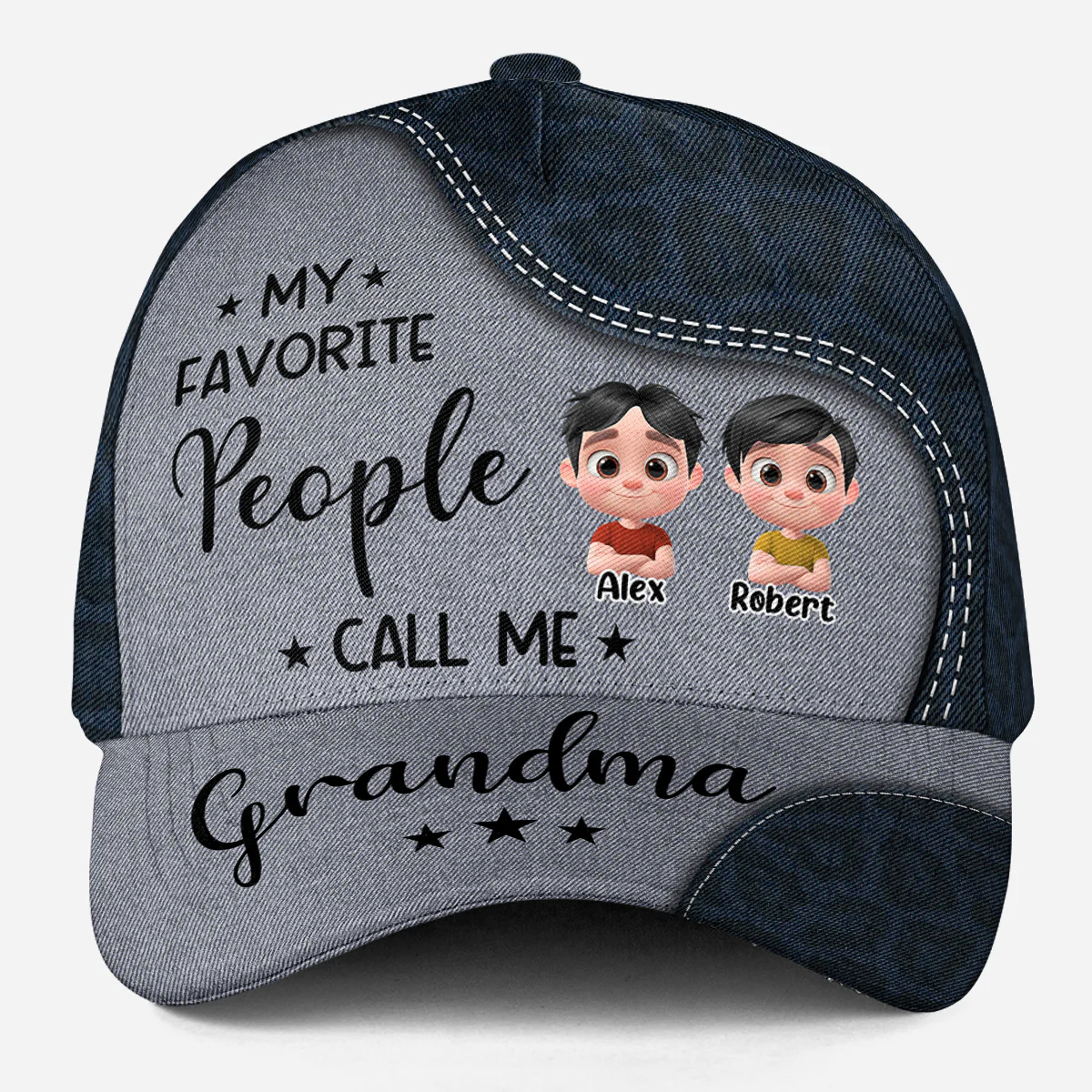 My Favorite People Call Me Grandma - Personalized Custom Classic Cap - Image 2