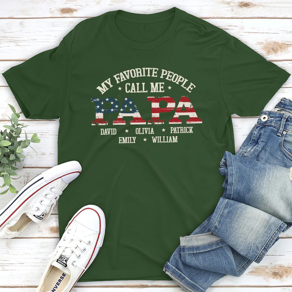 My Favorite People Call Me Papa - Personalized Custom Shirt - Image 3