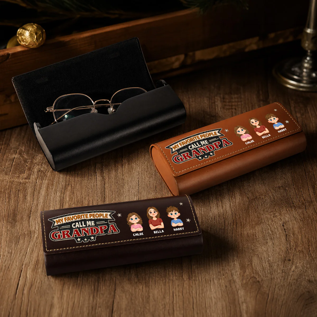 My Favorite People Call Me - Personalized Custom Leather Eyeglass Case - Image 5