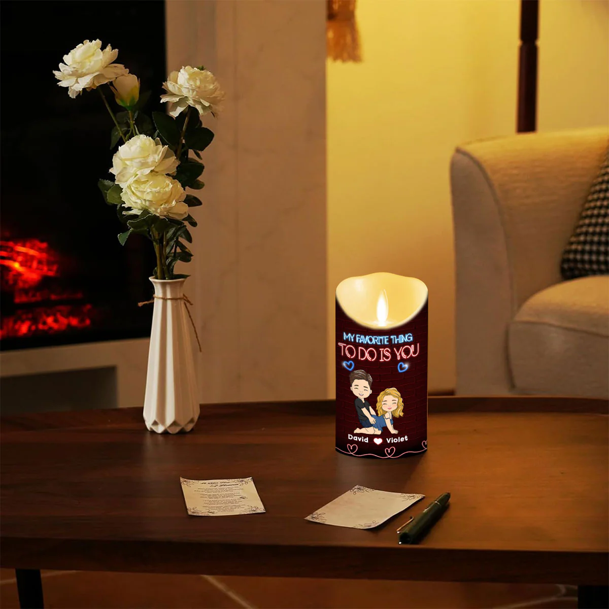 My Favorite Thing - Personalized Custom LED Candle - Image 4
