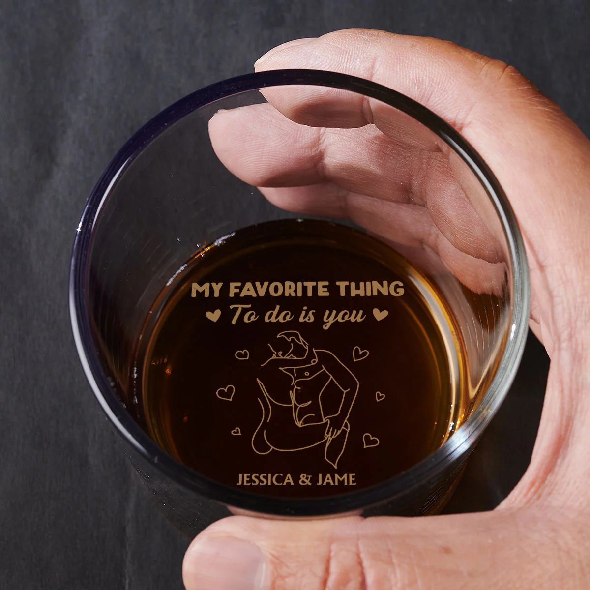 My Favorite Thing To Do - Personalized Custom Engraved Whiskey Glass - Image 2