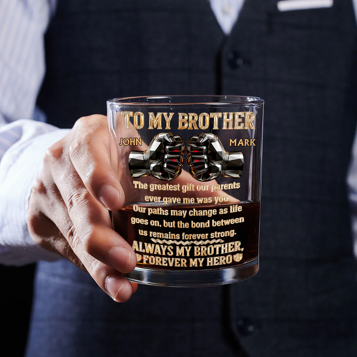 My First Forever Friend - Personalized Custom Whiskey Glass - Image 5