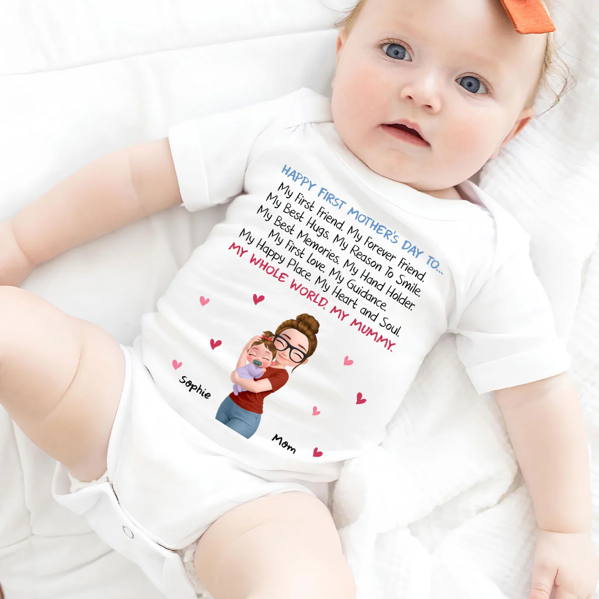 My First Friend My Whole World - Personalized Custom Baby Onesie - Image 2