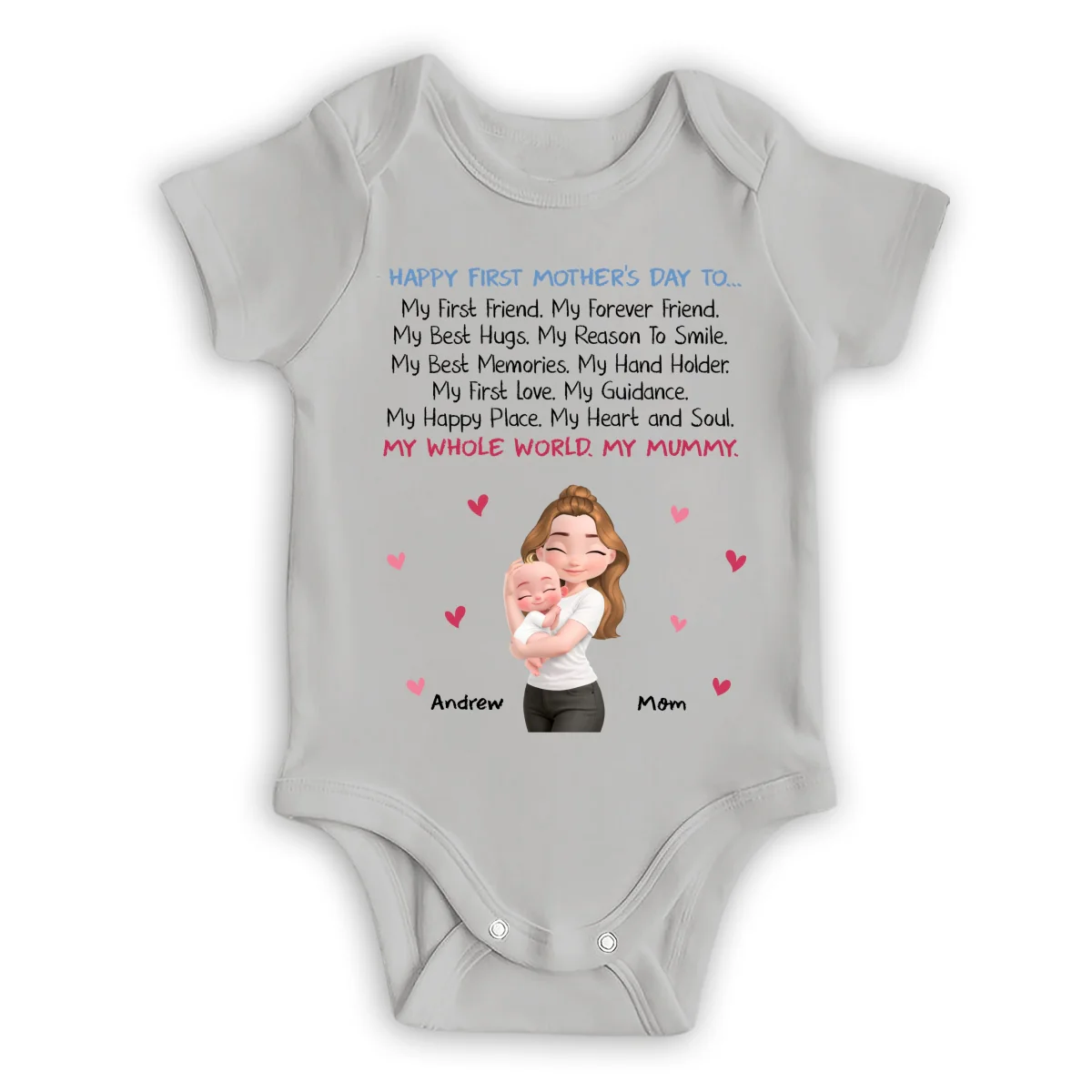 My First Friend My Whole World - Personalized Custom Baby Onesie - Image 7