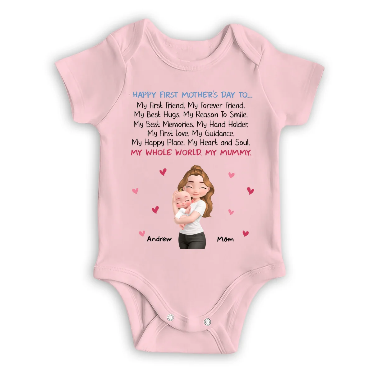 My First Friend My Whole World - Personalized Custom Baby Onesie - Image 9