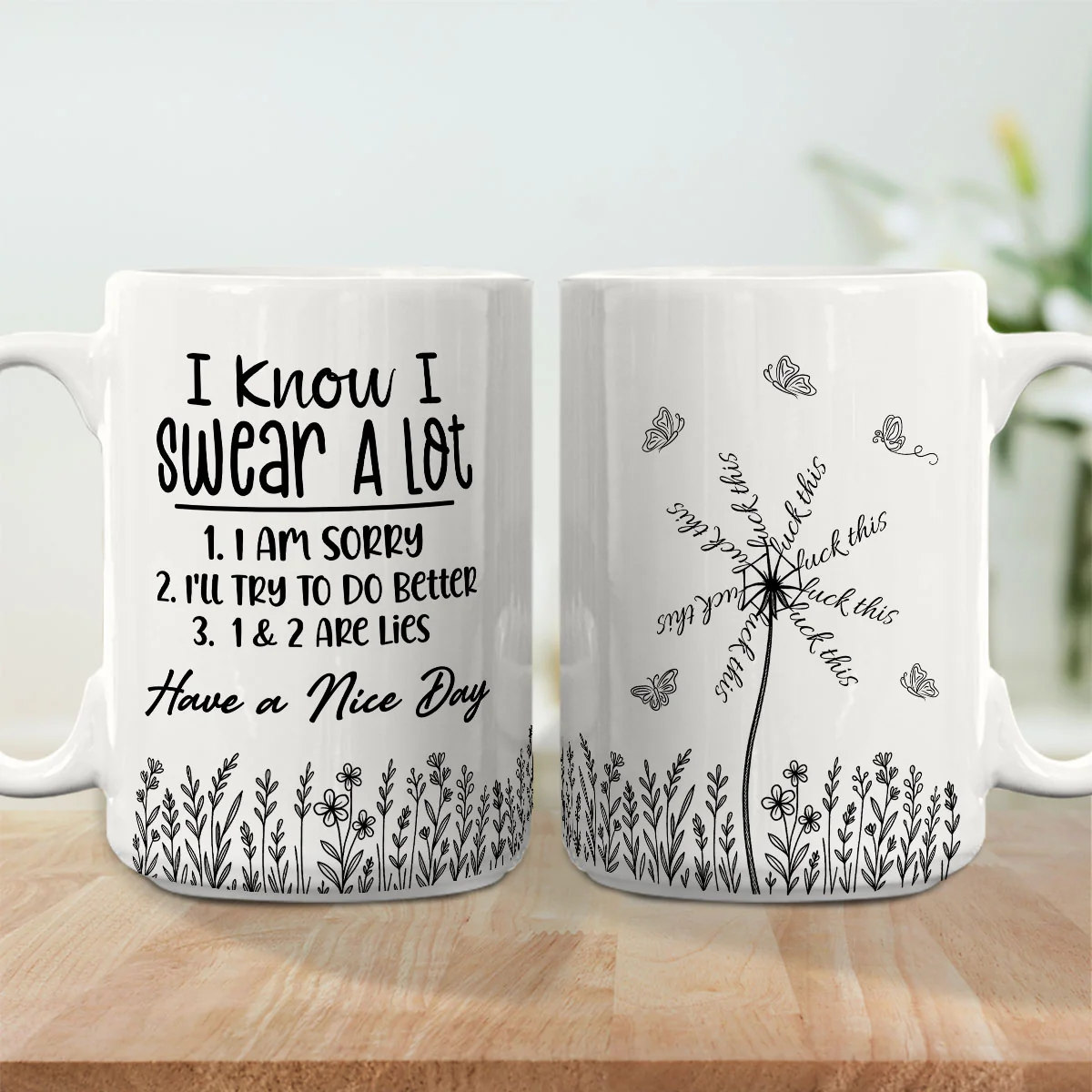 My Flowers Whisper Rude Truths - Personalized Custom Coffee Mug - Image 3