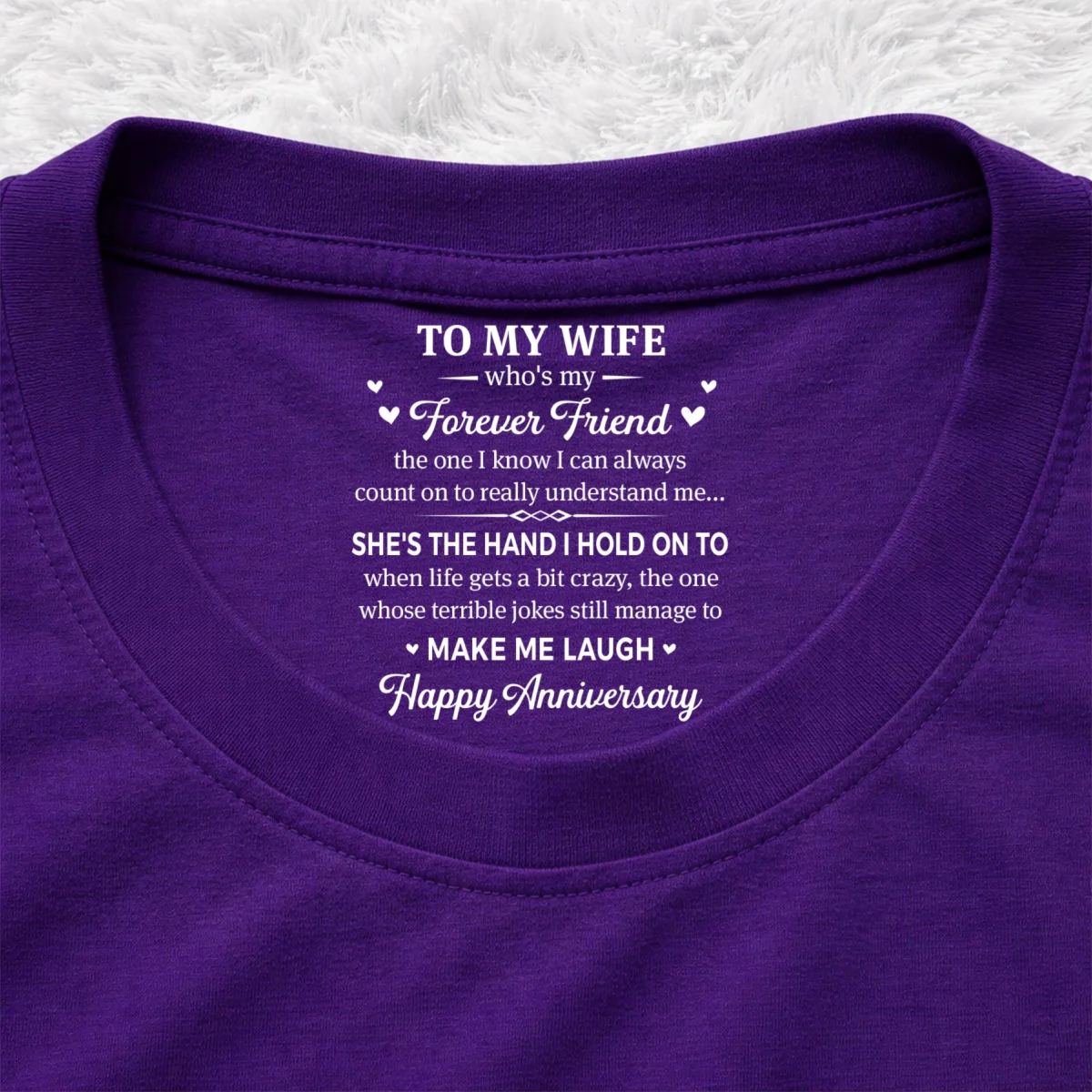 My Forever Love - Personalized Custom Inside Neck Print T-Shirt - Image 11