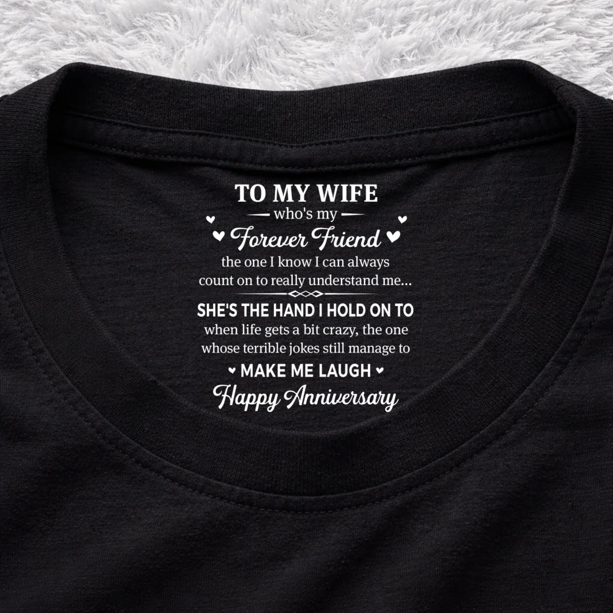 My Forever Love - Personalized Custom Inside Neck Print T-Shirt - Image 7