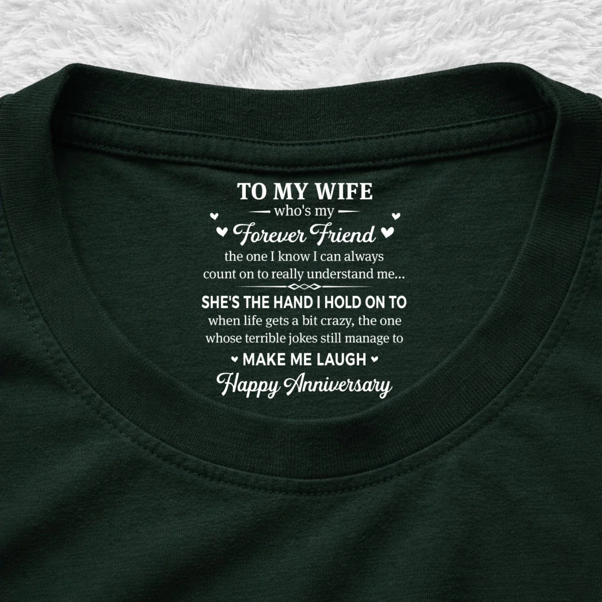 My Forever Love - Personalized Custom Inside Neck Print T-Shirt - Image 9