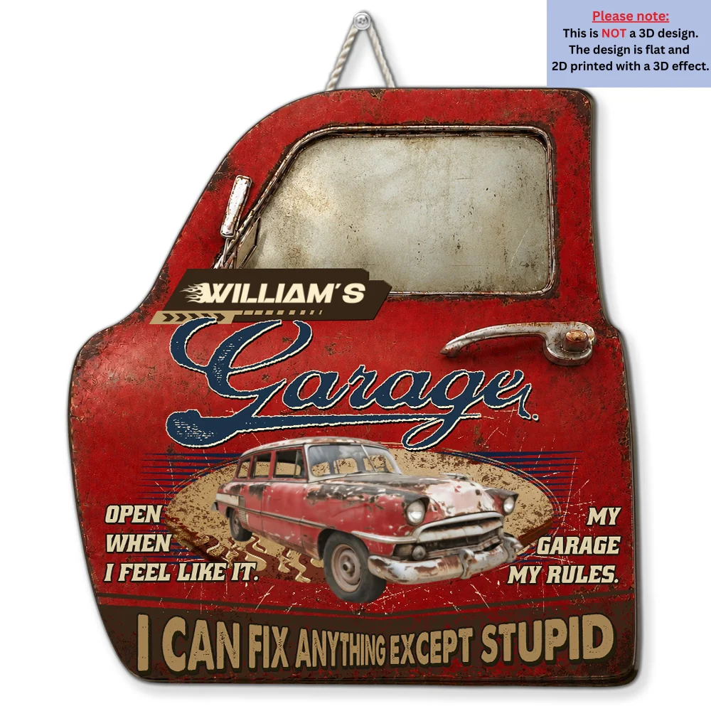 My Garage My Rules - Personalized Custom 3D Effect Wood Sign - Image 7