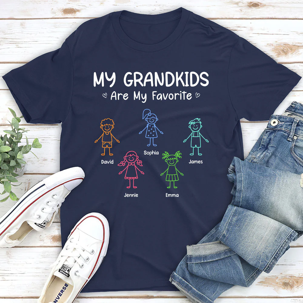 My Grandkids Are My Favorite - Personalized Custom Shirt - Image 2