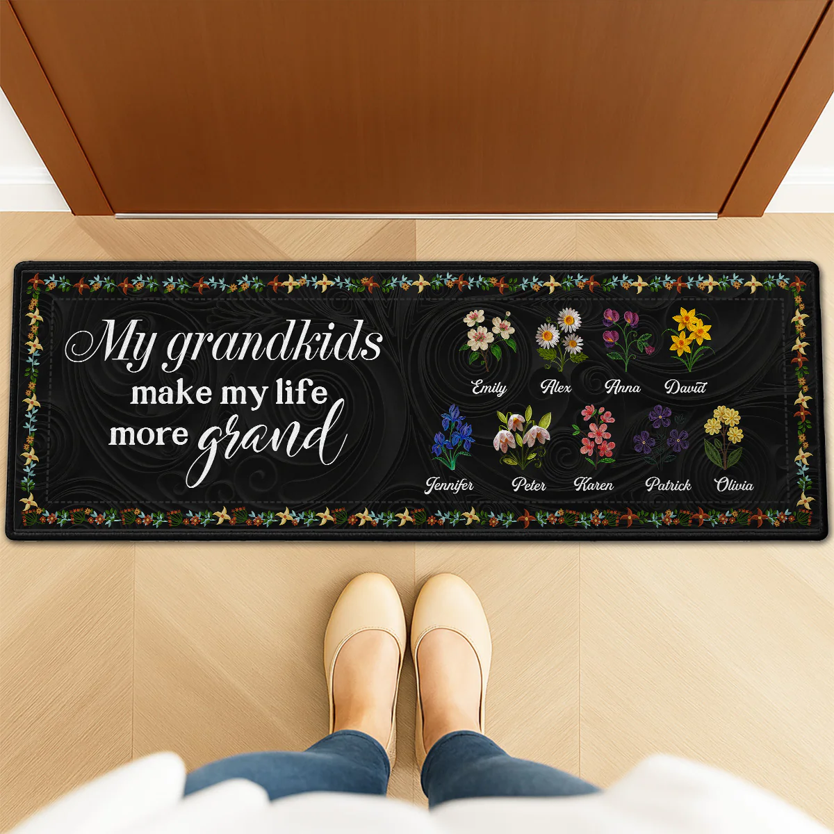 My Grandkids Make Life Grand - Personalized Custom Runner Rug - Image 4