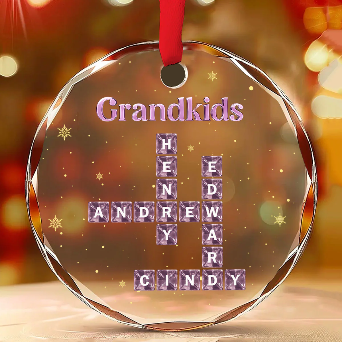 My Grandkids - Personalized Custom Glass Ornament - Image 2