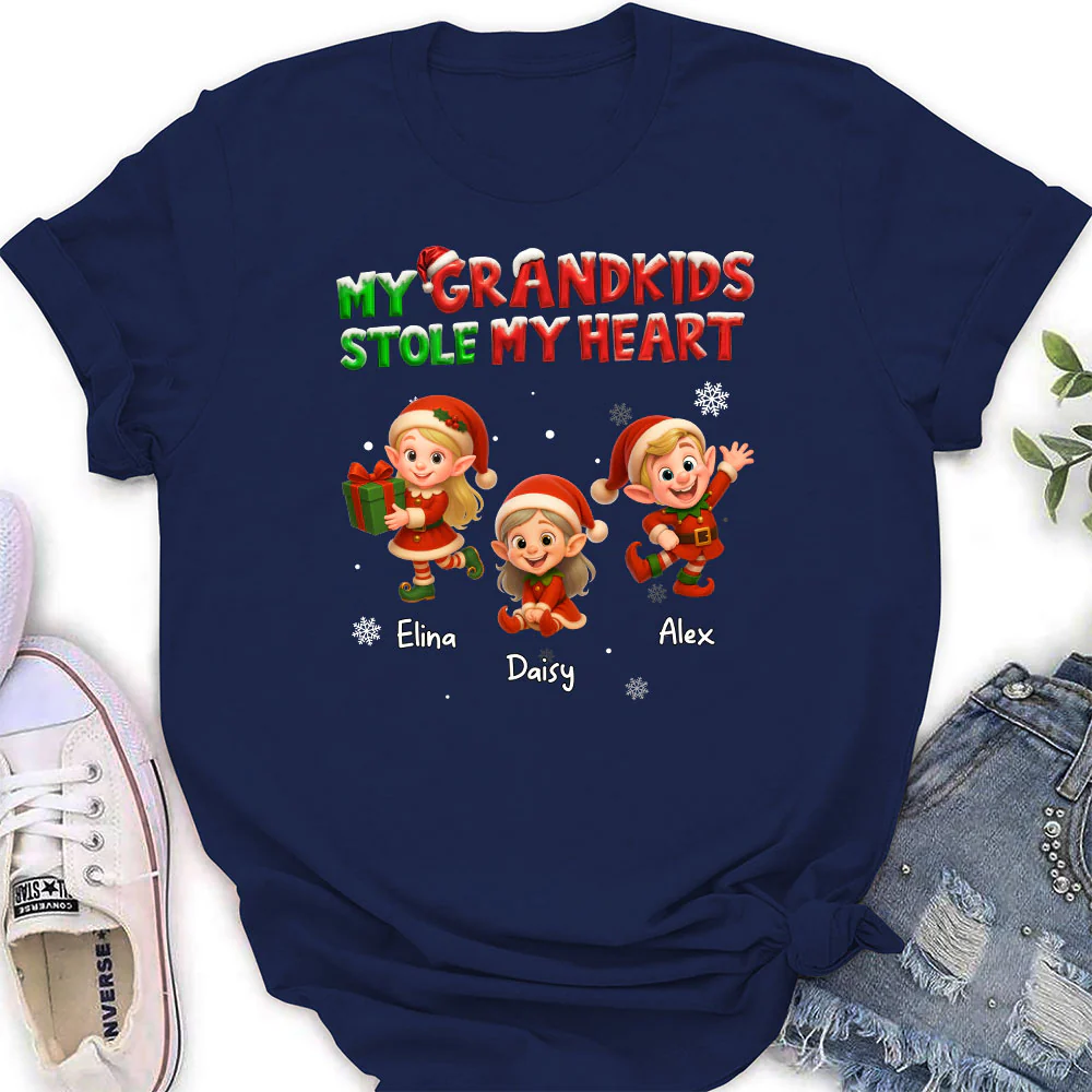 My Grandkids Stole My Heart - Personalized Custom Shirt - Image 6