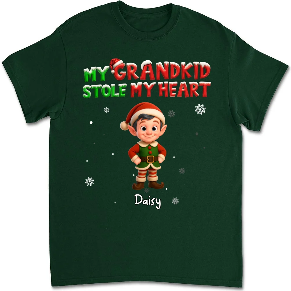 My Grandkids Stole My Heart - Personalized Custom Shirt - Image 9