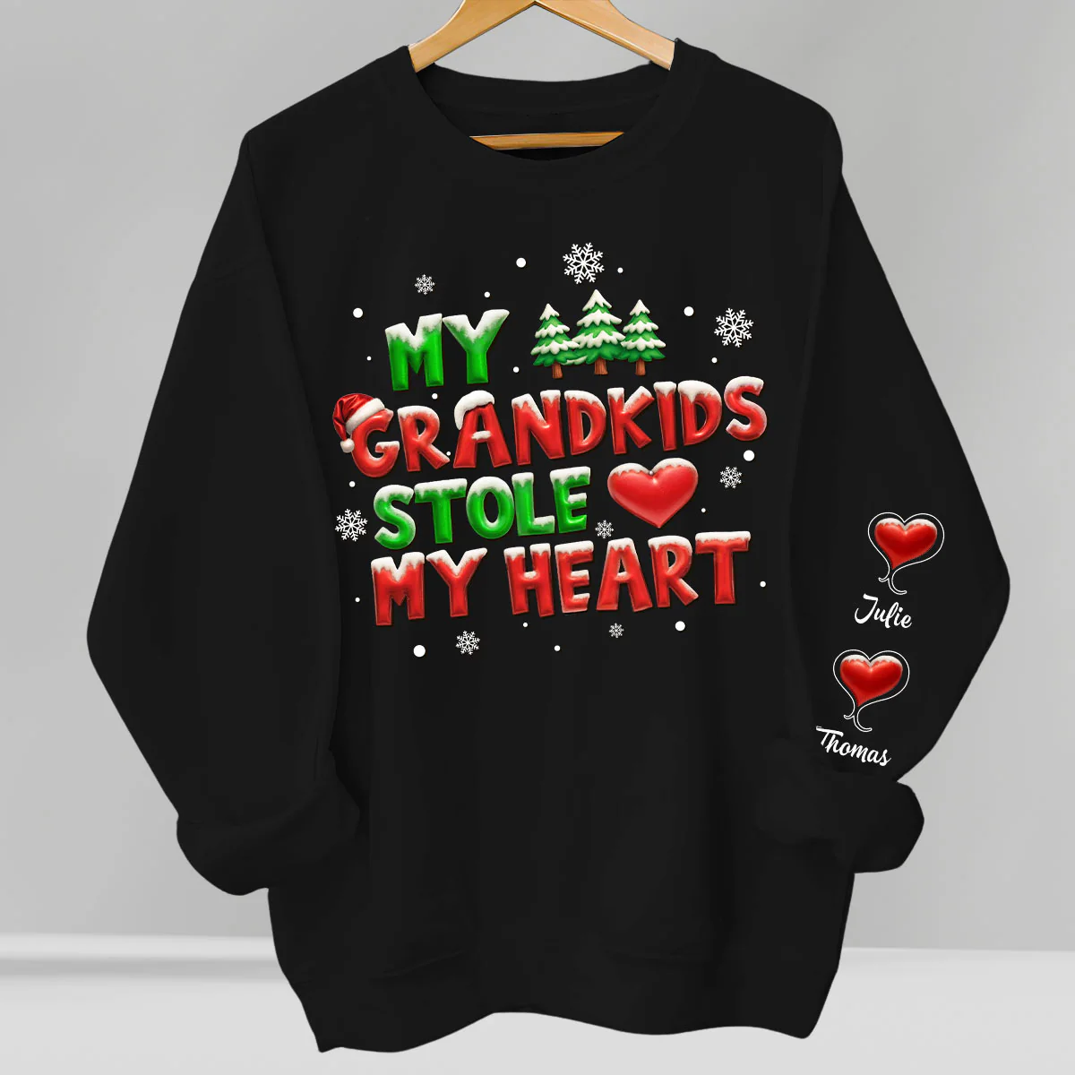 My Grandkids Stole My Heart - Personalized Custom Sweatshirt - Image 4