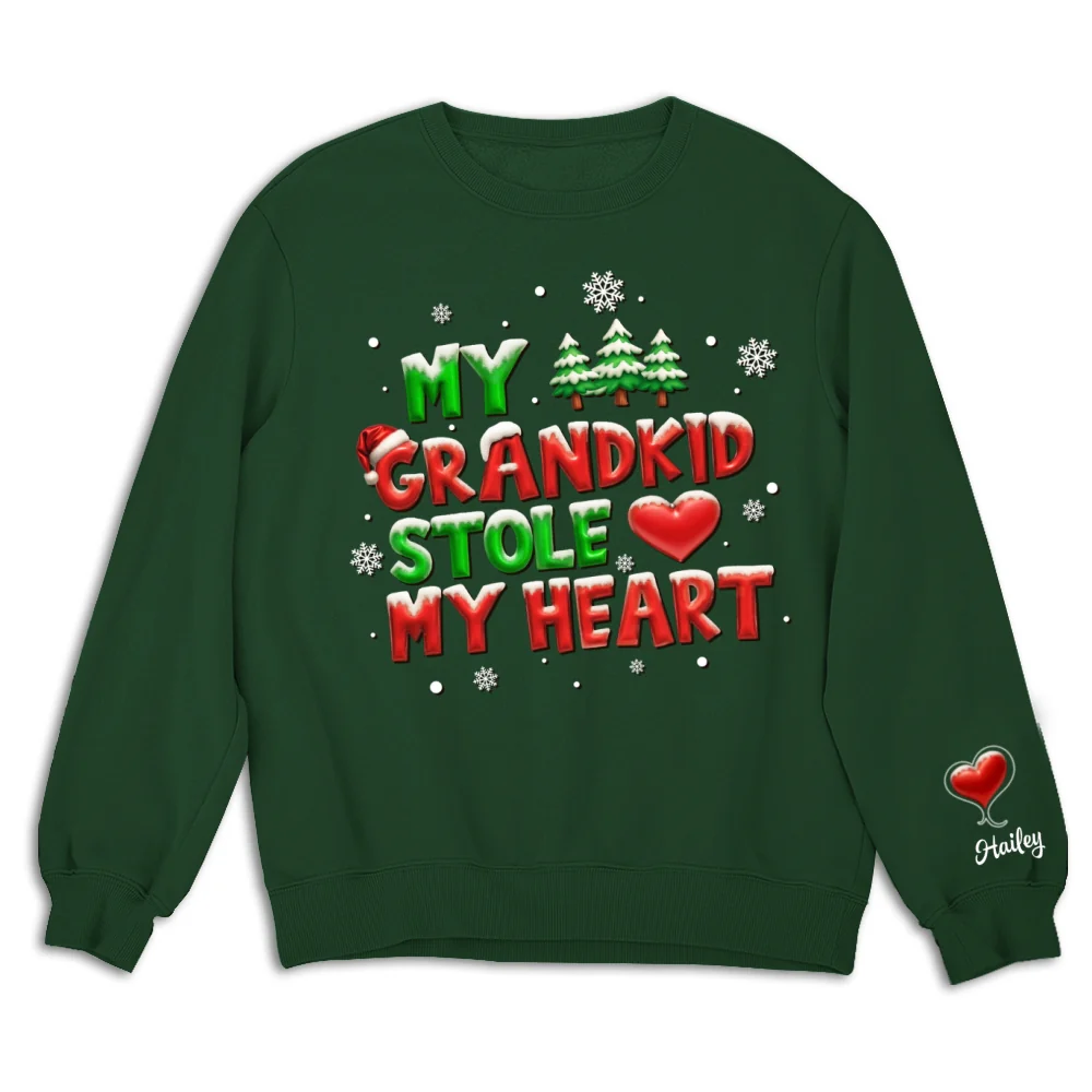 My Grandkids Stole My Heart - Personalized Custom Sweatshirt - Image 6