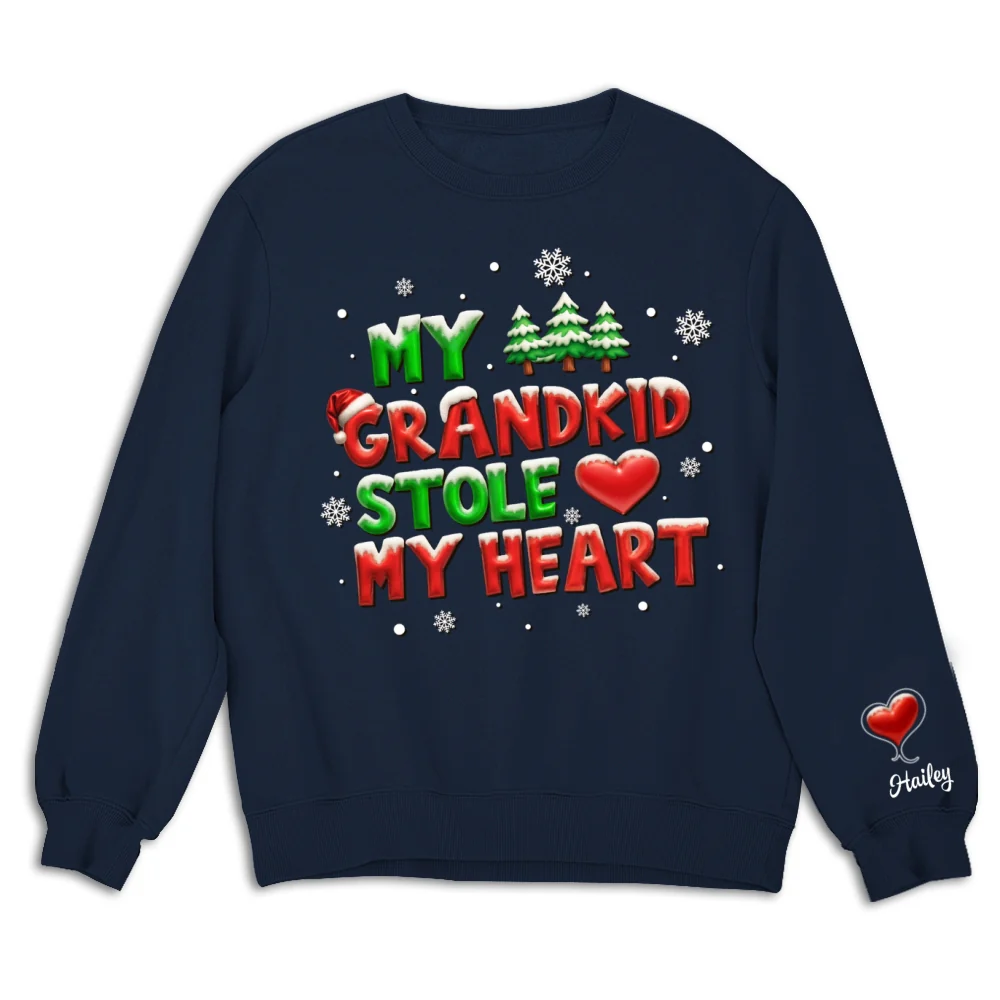 My Grandkids Stole My Heart - Personalized Custom Sweatshirt - Image 8