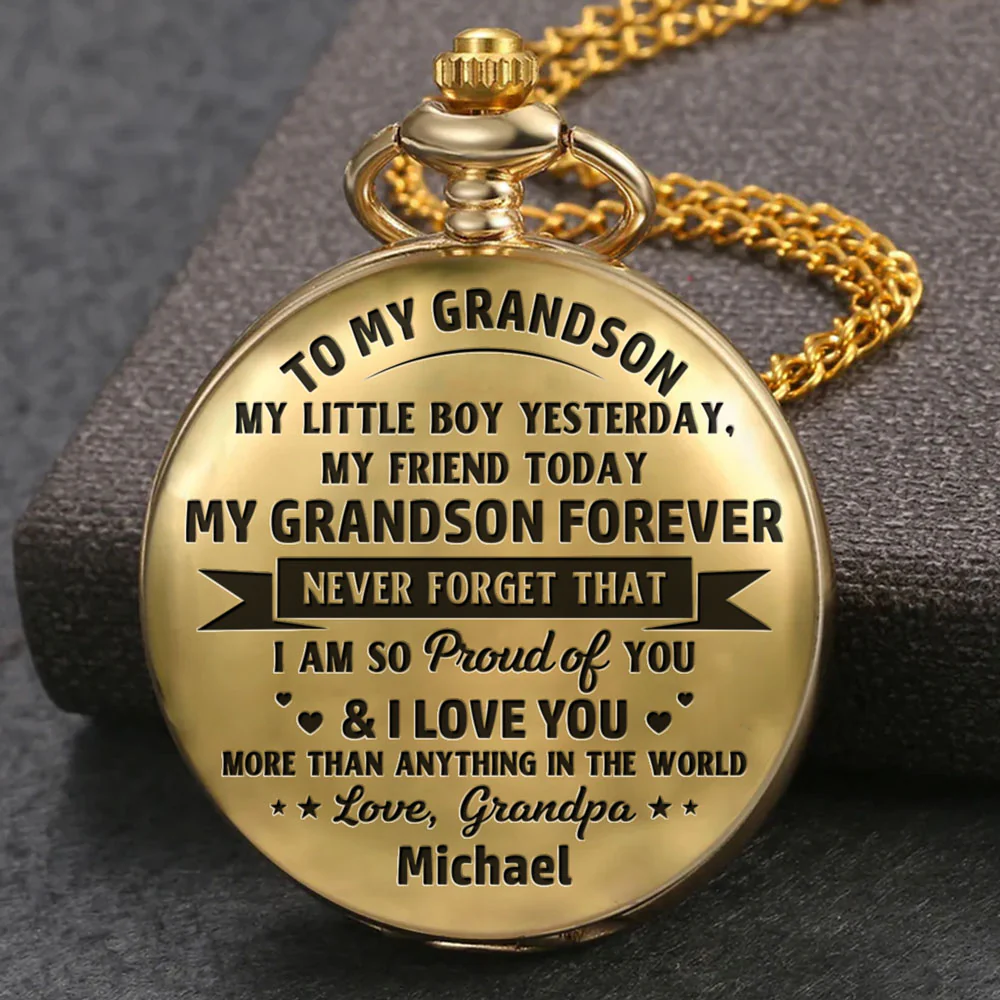 My Grandson Forever - Personalized Custom Pocket Watch