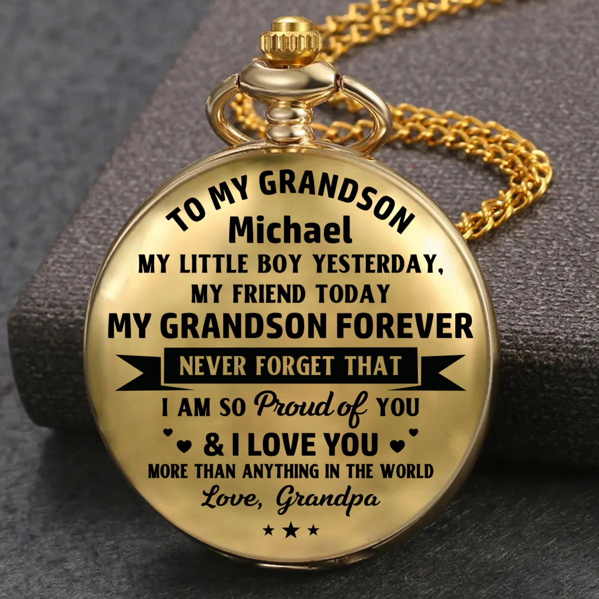 My Grandson Forever Version 2 - Personalized Custom Pocket Watch - Image 7