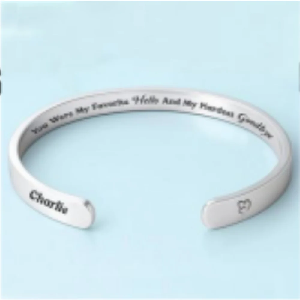 My Hardest Goodbye - Personalized Custom Bracelet Cuff - Image 6
