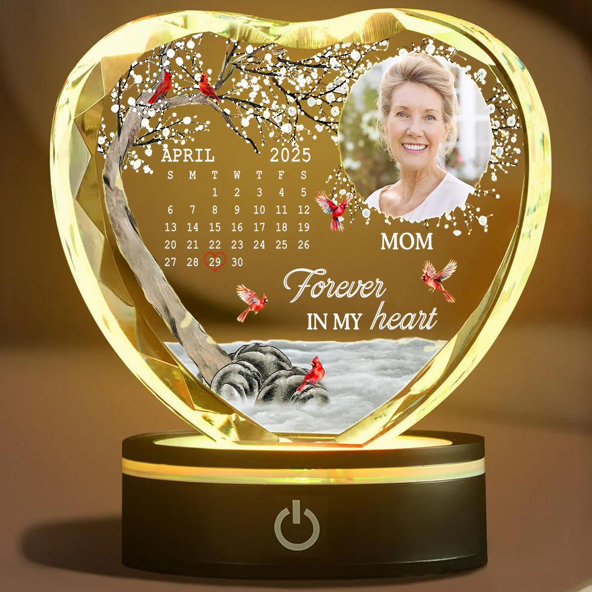 My Heart Changed Forever - Personalized Custom Crystal Led Light - Image 2