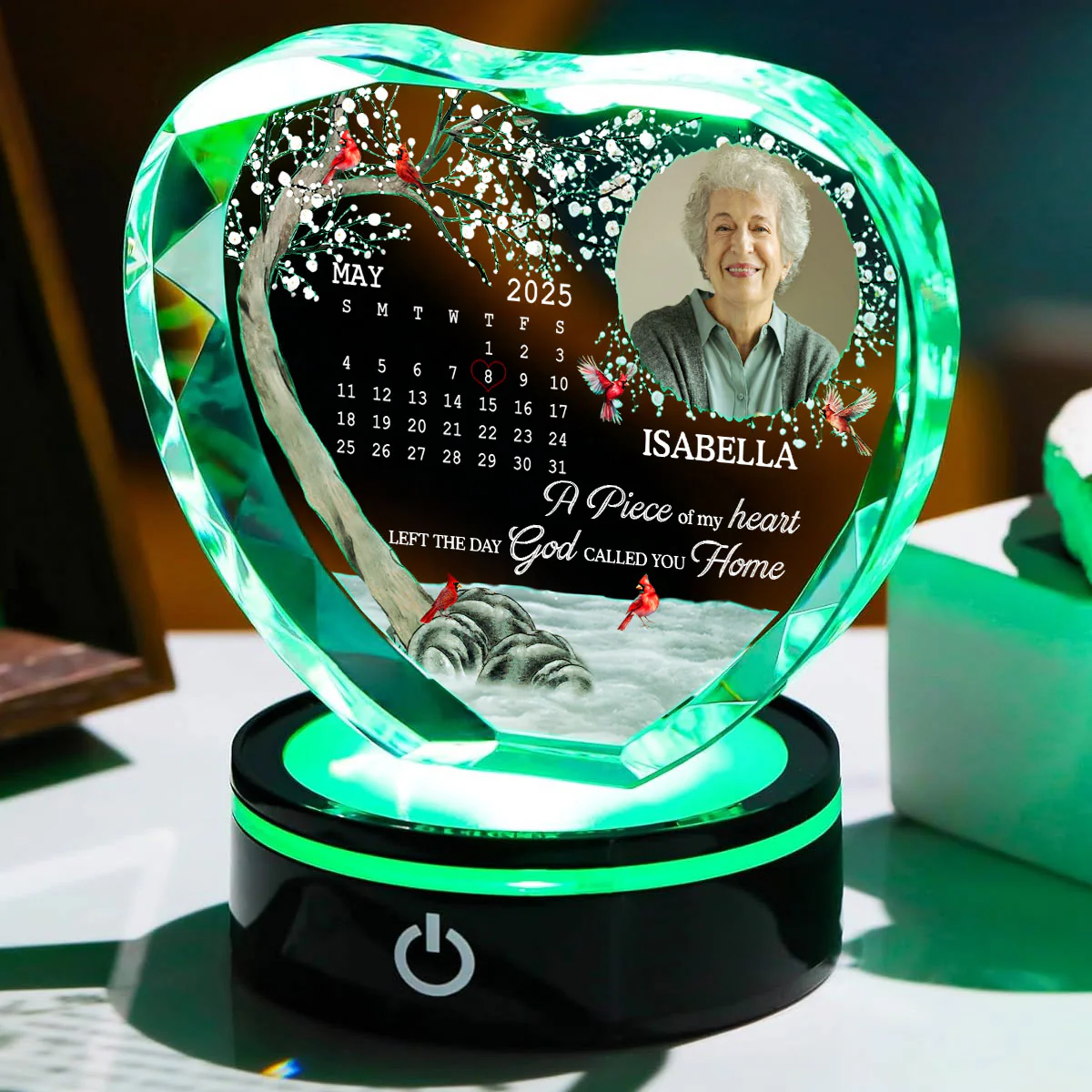 My Heart Changed Forever - Personalized Custom Crystal Led Light - Image 3