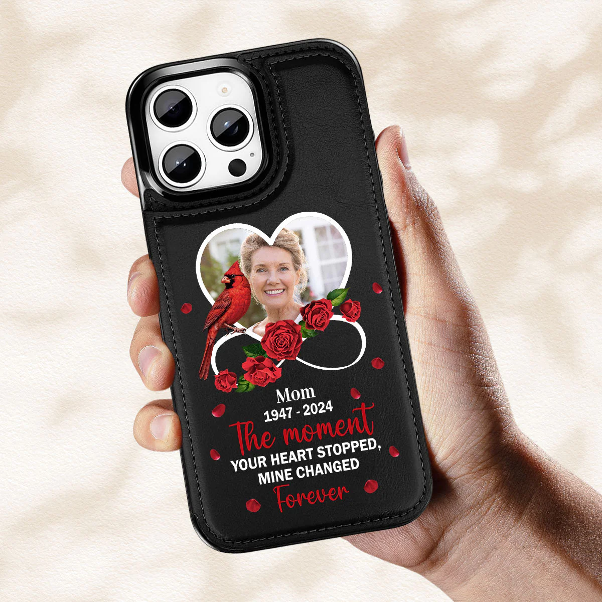 My Heart Changed Forever - Personalized Custom Leather Phone Case - Image 3