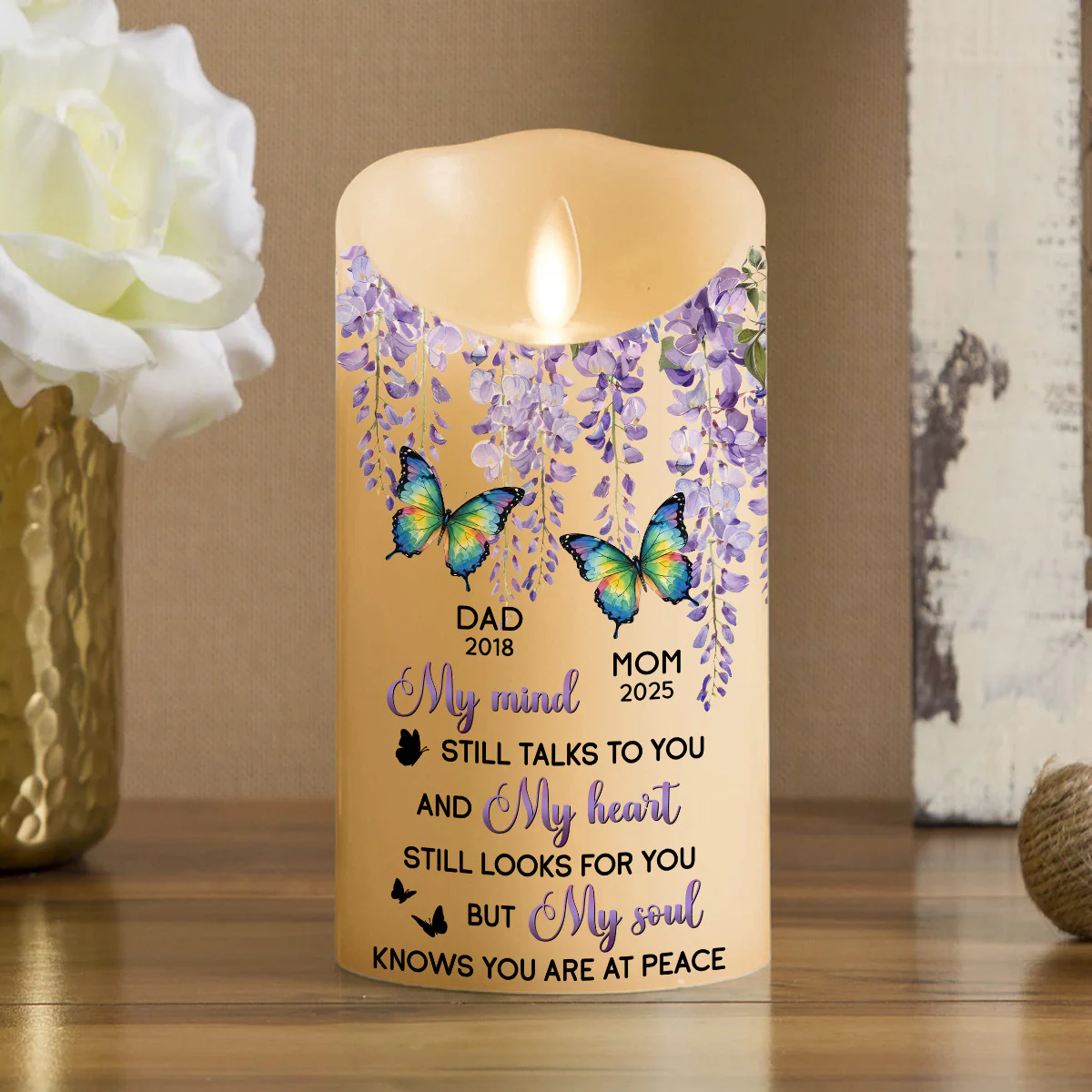 My Heart Looks For You - Personalized Custom LED Candle - Image 2
