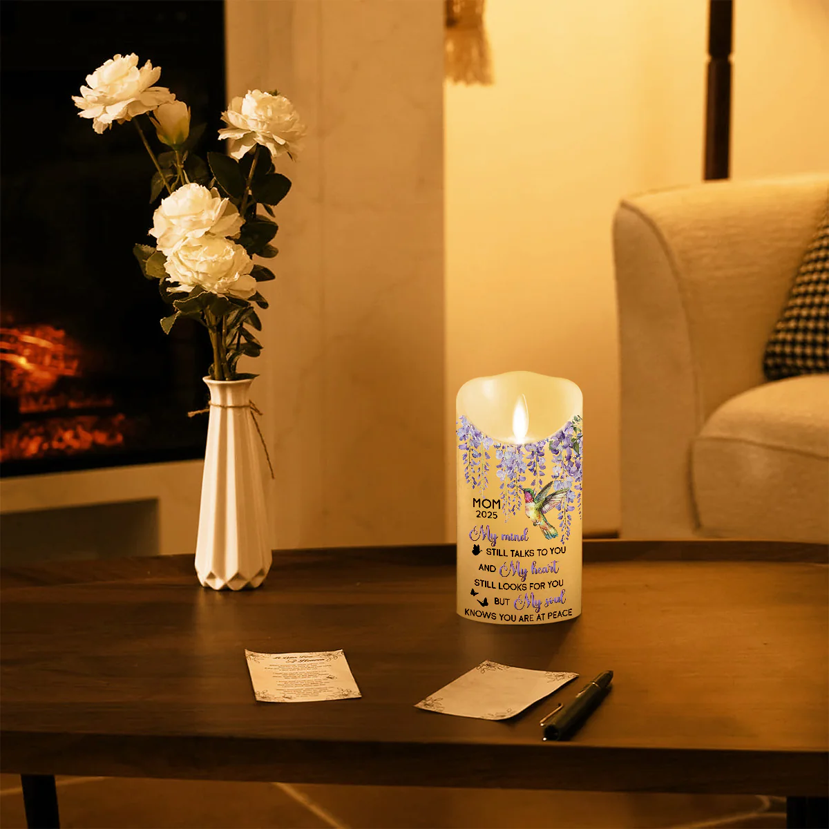 My Heart Looks For You - Personalized Custom LED Candle - Image 3