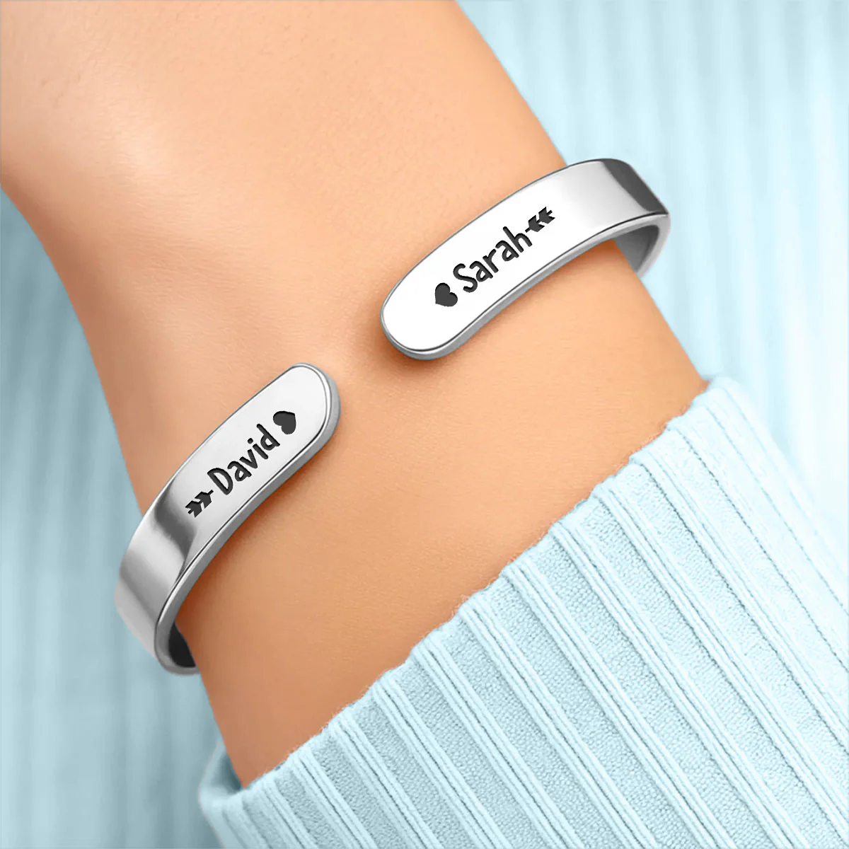 My Heart Needed You - Personalized Custom Bracelet Cuff - Image 3