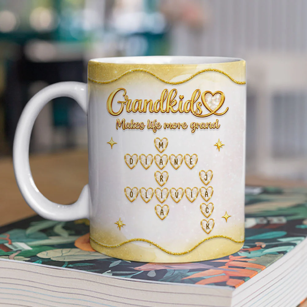 My Life With Grandkids - Personalized Custom 3D Inflated Effect Mug - Image 2
