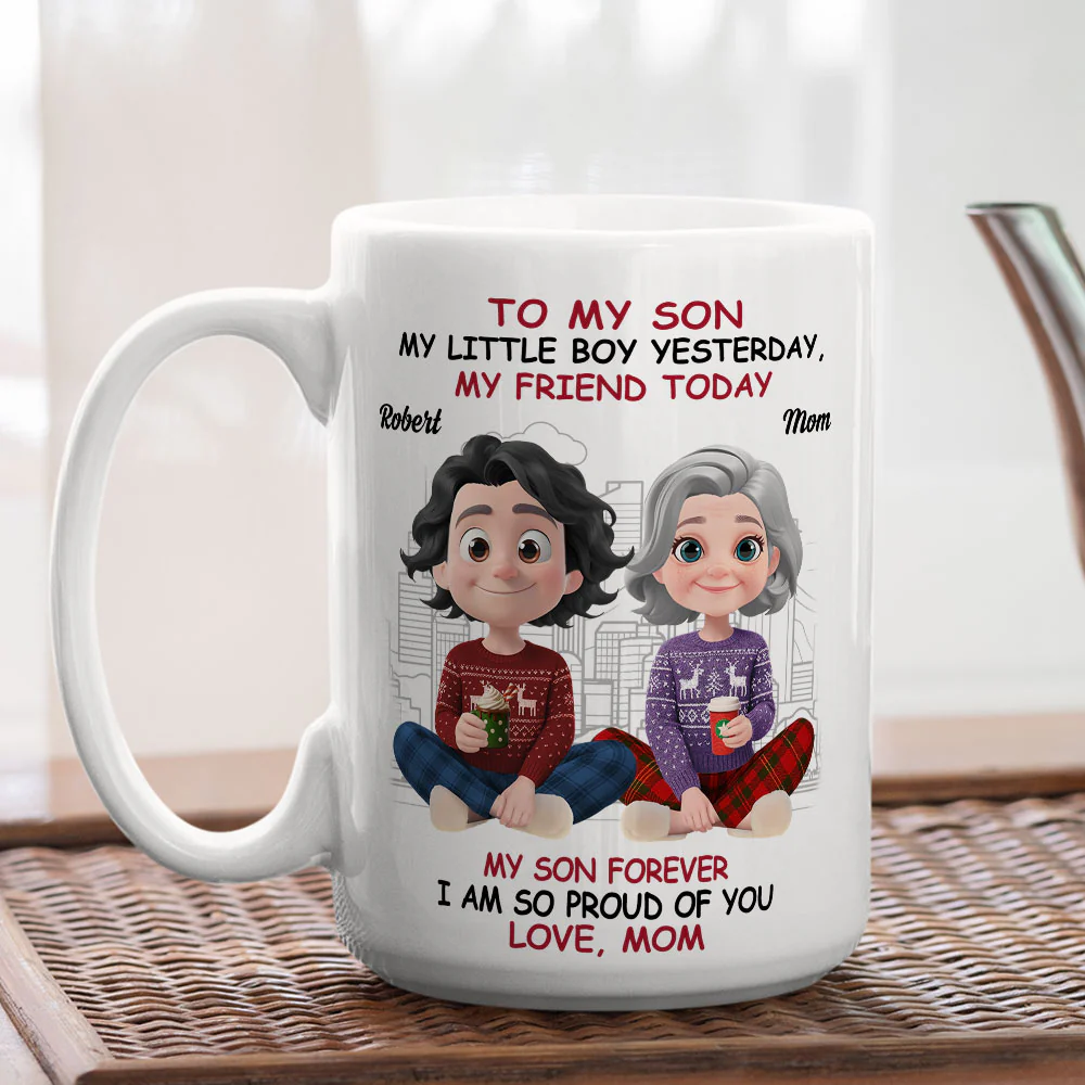 My Little Boy My Strength - Personalized Custom Coffee Mug - Image 5