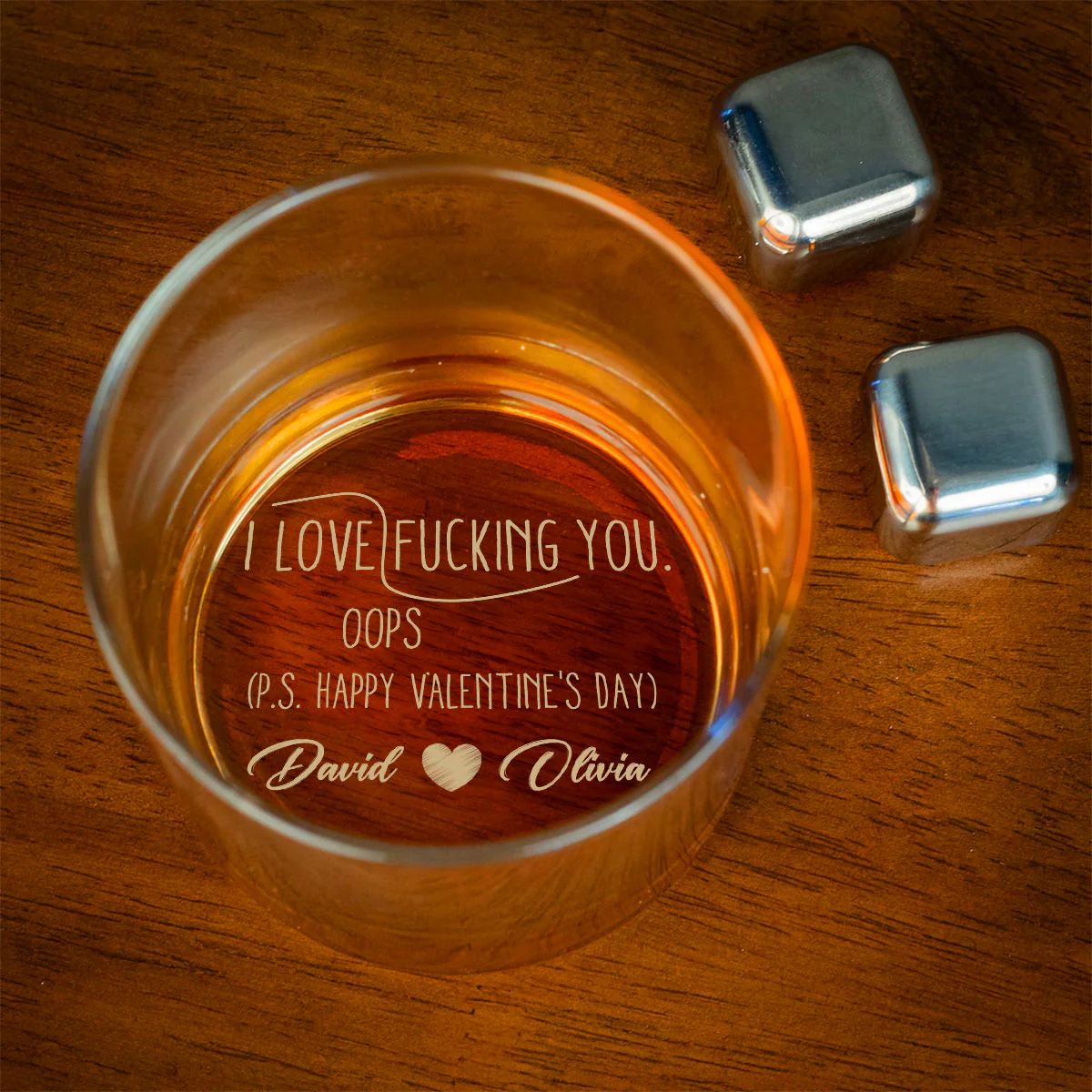 My Love Is Always Yours - Personalized Custom Engraved Whiskey Glass - Image 2