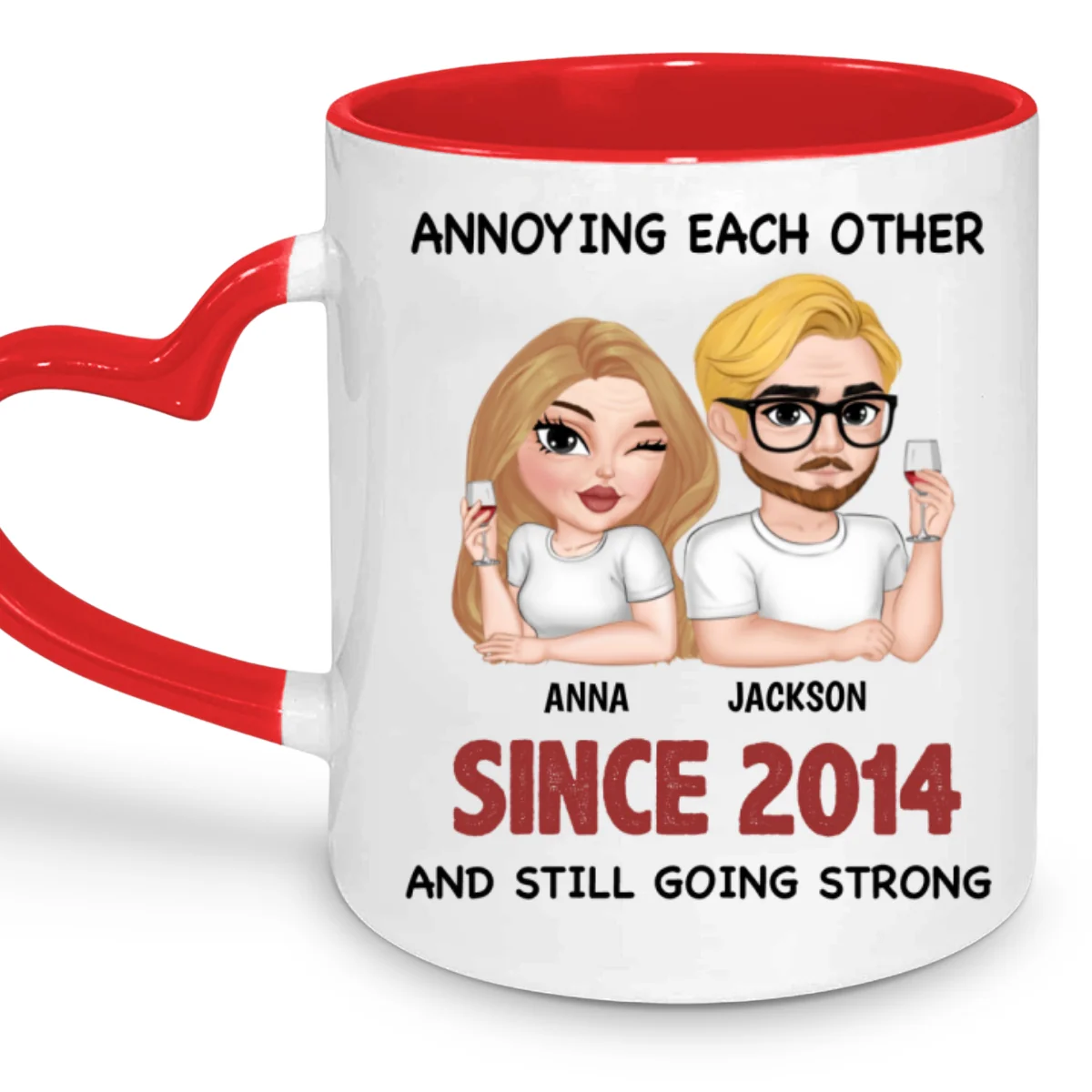 My Love - Personalized Custom Heart Handle Mug - Image 5