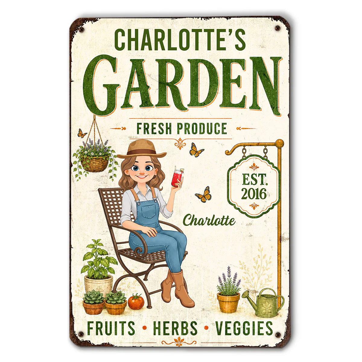 My Lovely Garden - Personalized Custom Metal Sign