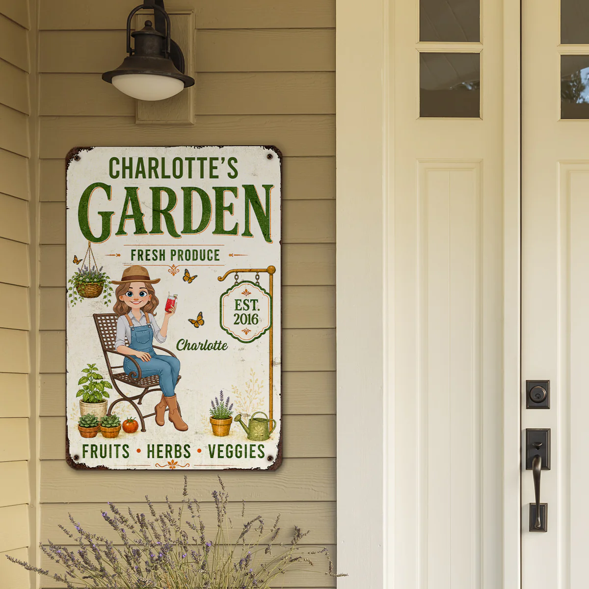 My Lovely Garden - Personalized Custom Metal Sign - Image 4