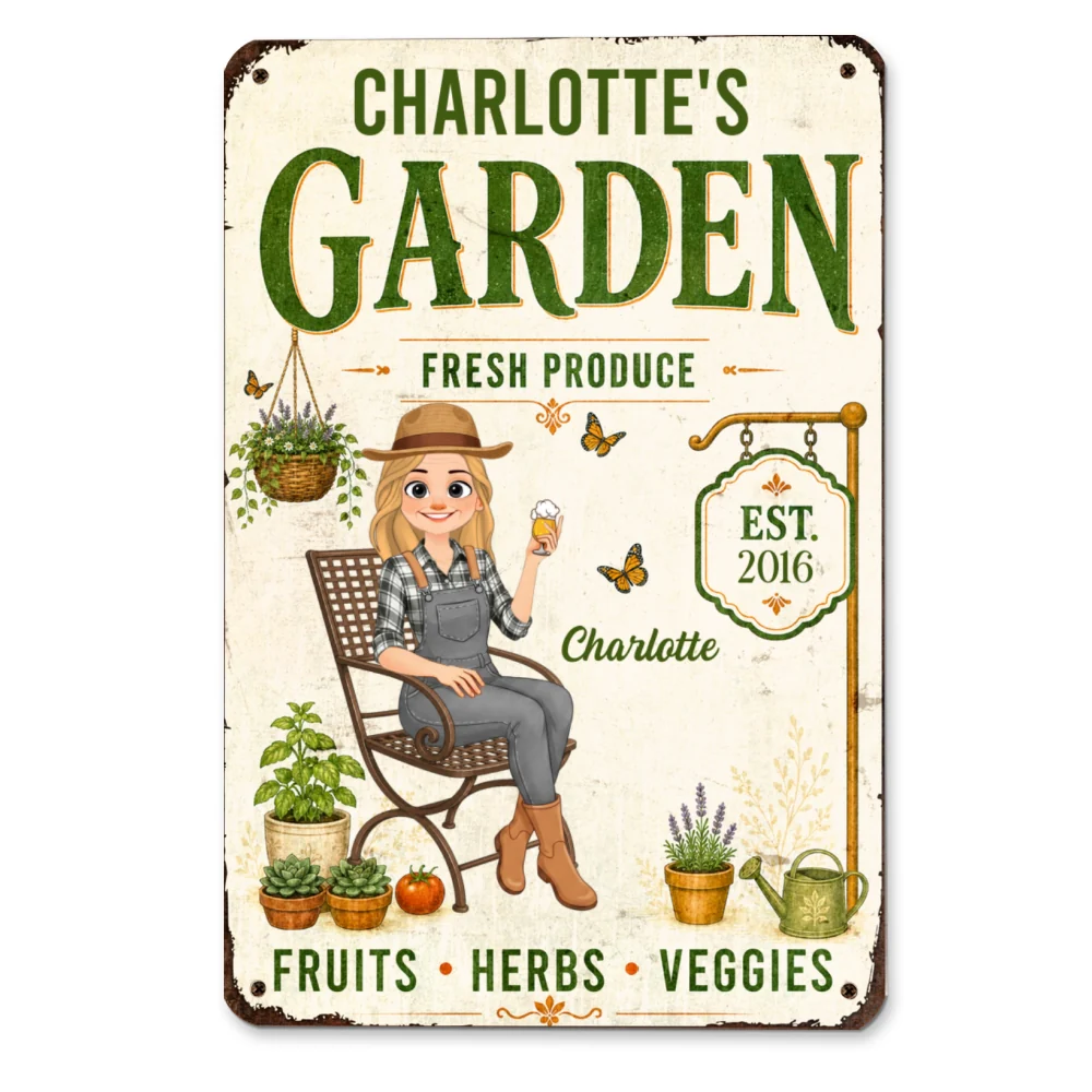 My Lovely Garden - Personalized Custom Metal Sign - Image 6
