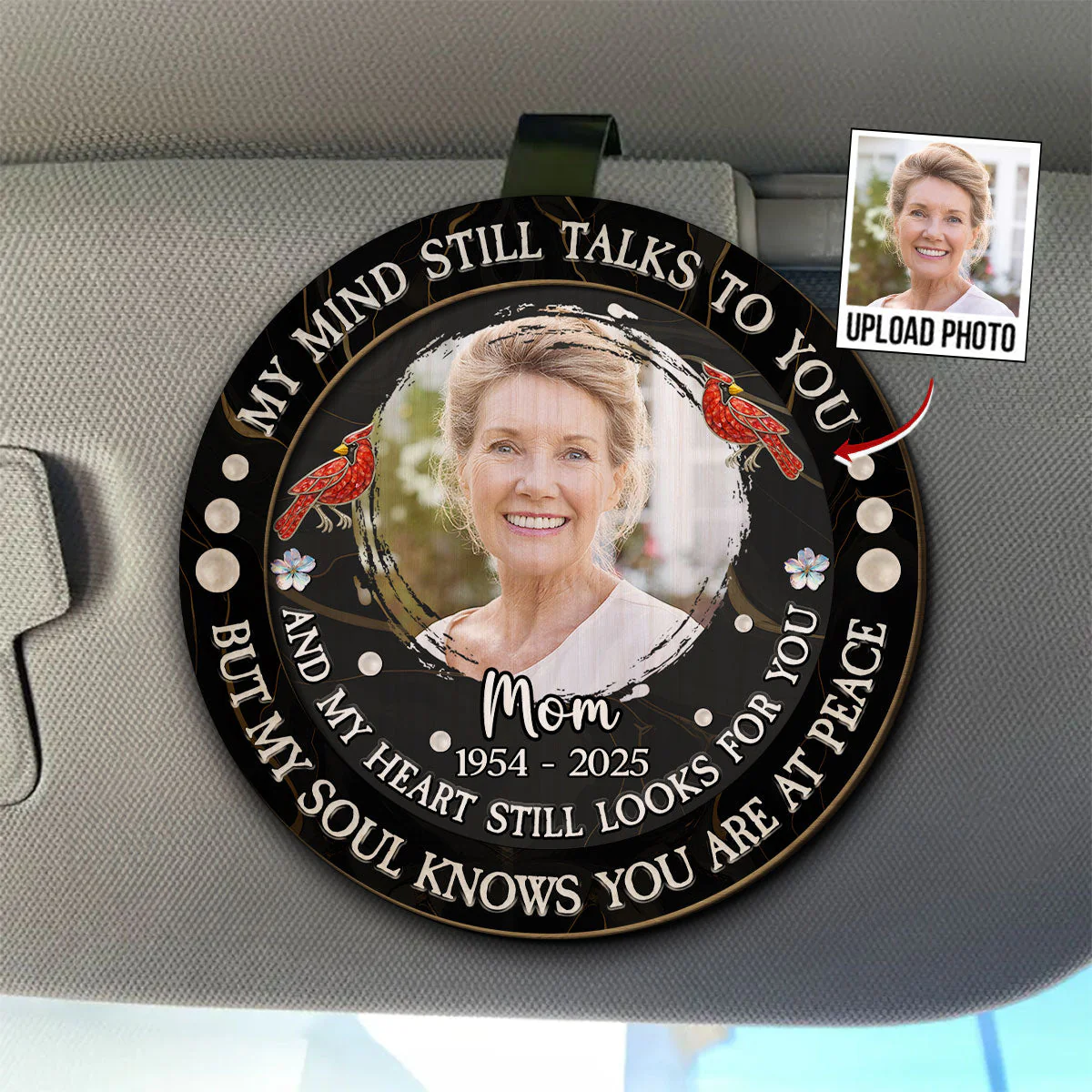 My Mind Still Talks To My Love - Personalized Custom Car Visor Clip