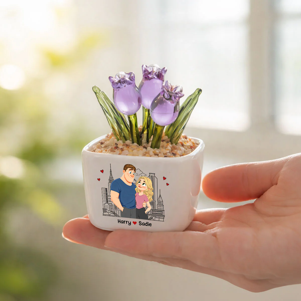 My Missing Piece - Personalized Custom Glass Everlasting Tulips - Image 4