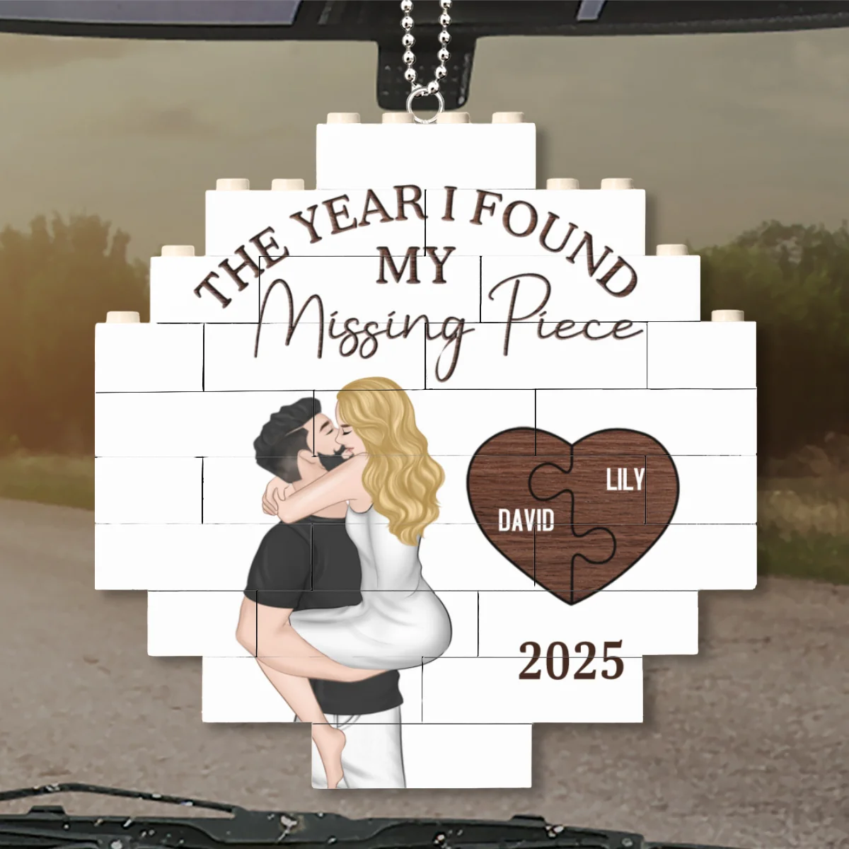 My Missing Piece - Personalized Custom Puzzle Car Ornament - Image 6