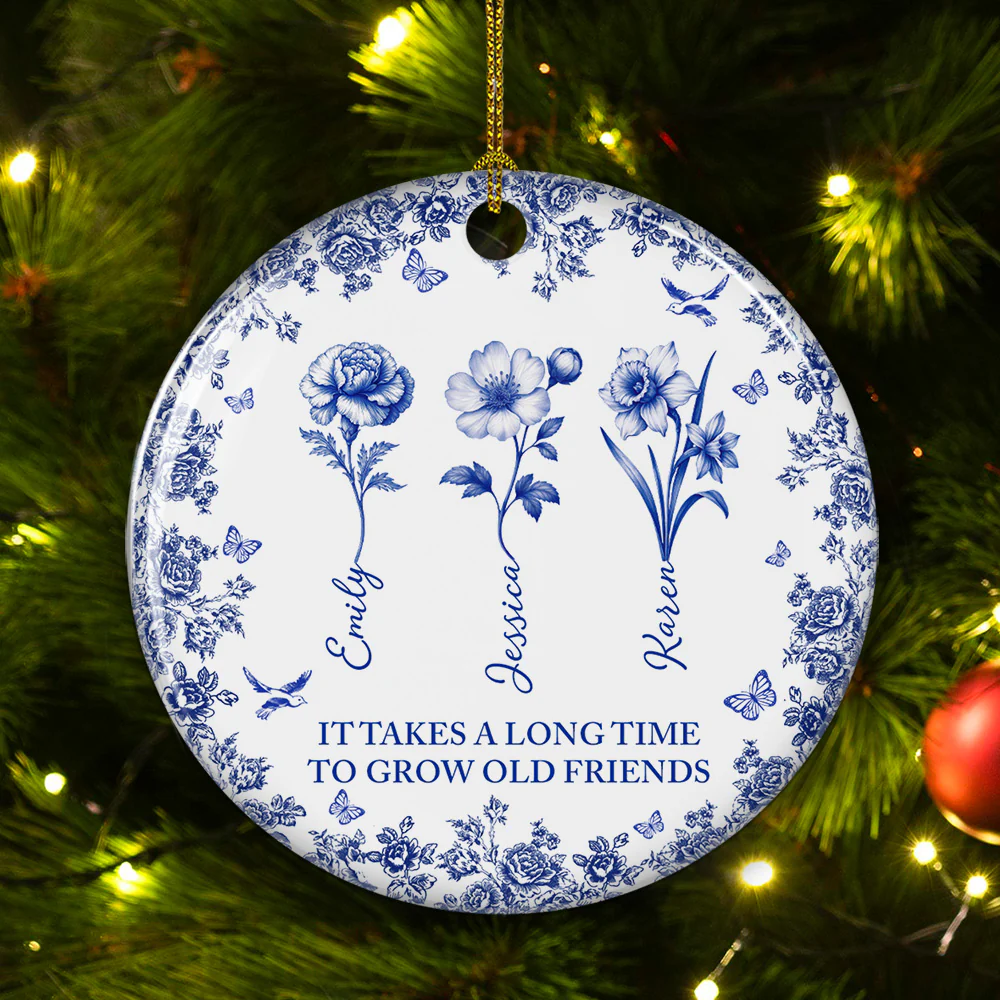 My Old Friends - Personalized Custom Ceramic Ornament - Image 4