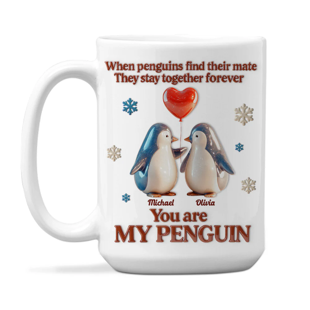 My Penguin Forever - Personalized Custom 3D Effect Coffee Mug - Image 2