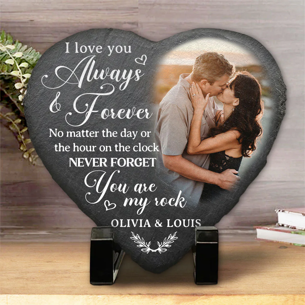 My Rock - Personalized Custom Heart Shaped Stone - Image 2