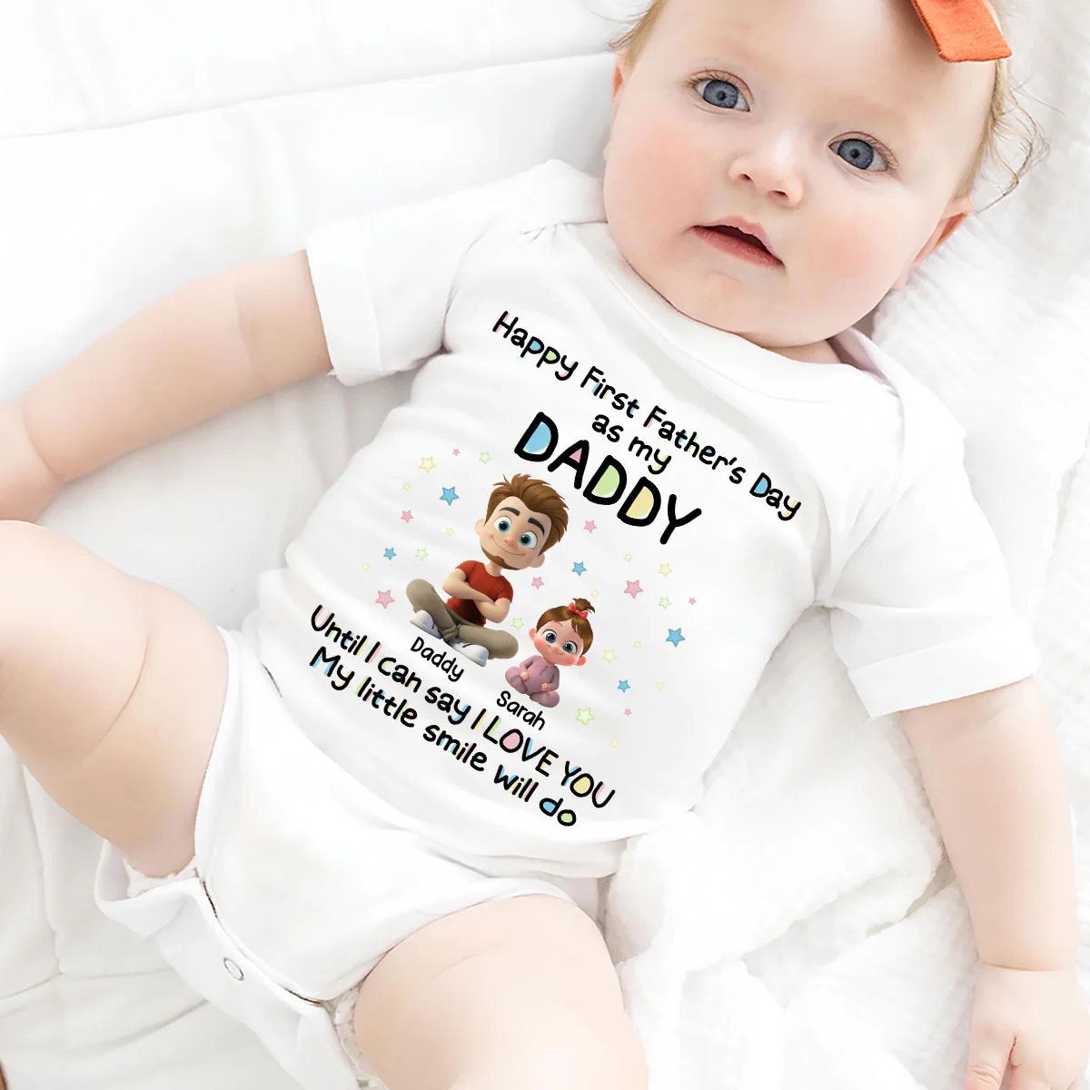 My Smile For Daddy - Personalized Custom Baby Onesie - Image 3