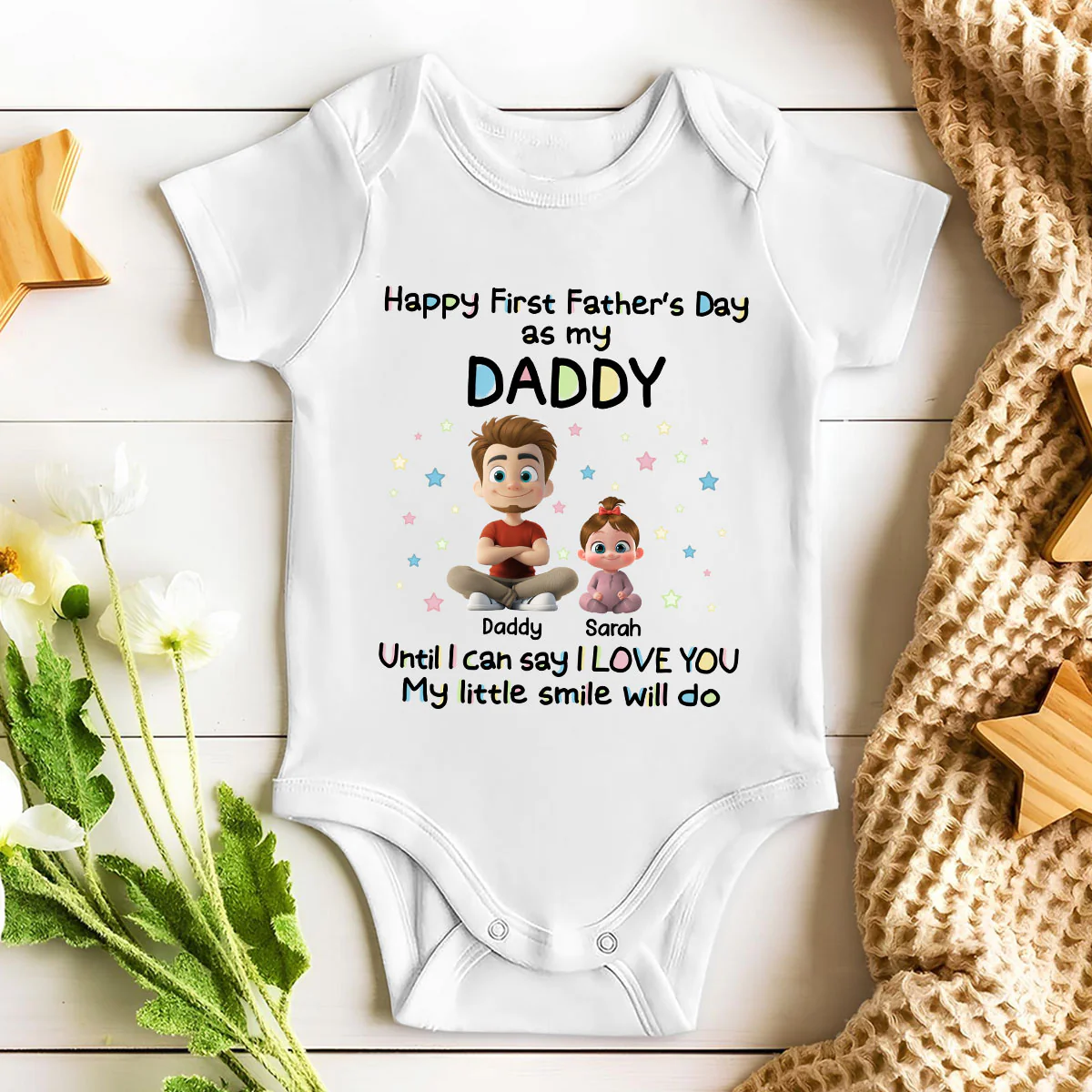 My Smile For Daddy - Personalized Custom Baby Onesie - Image 4