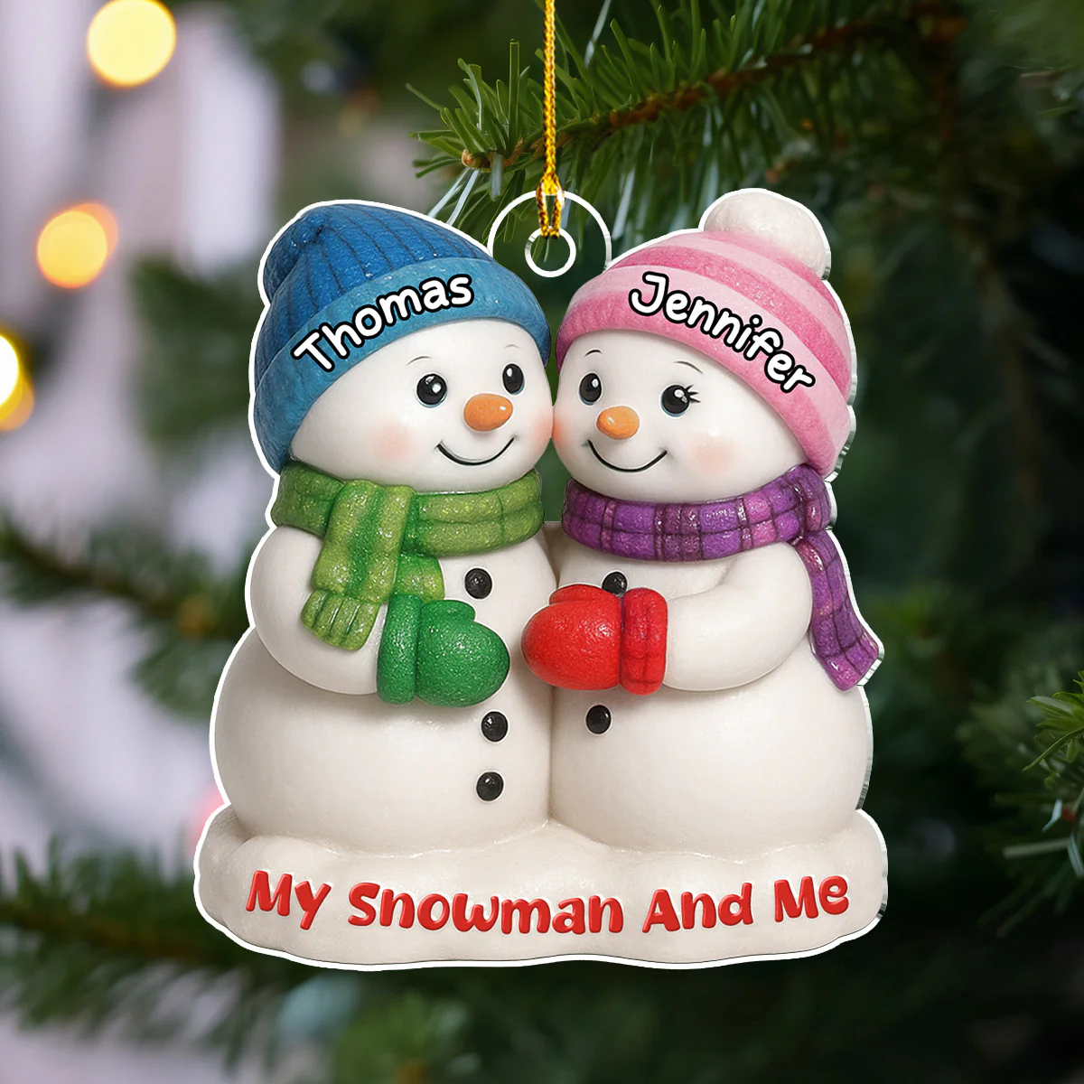 My Snowman - Personalized Custom 3D Effect Acrylic Ornament - Image 2