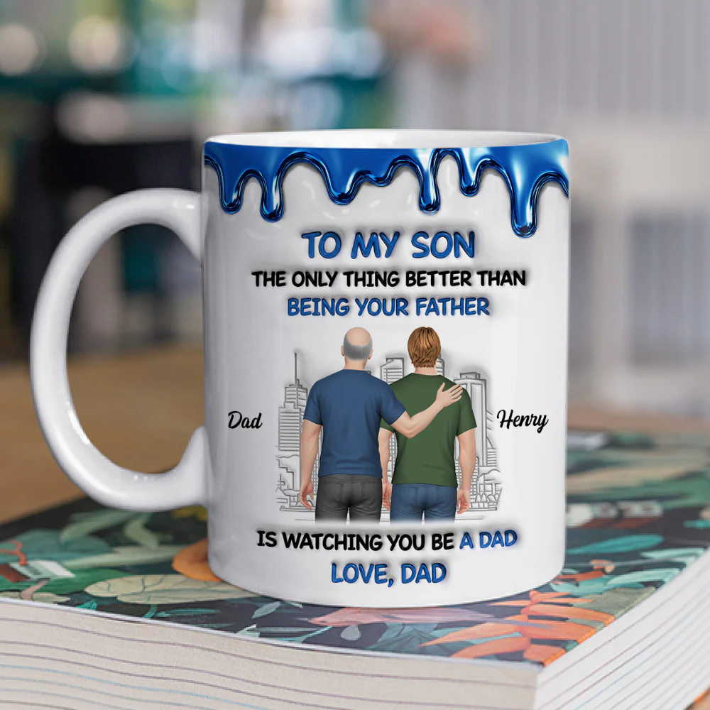 My Son Be A Dad 2 - Personalized Custom 3D Inflated Effect Mug - Image 2